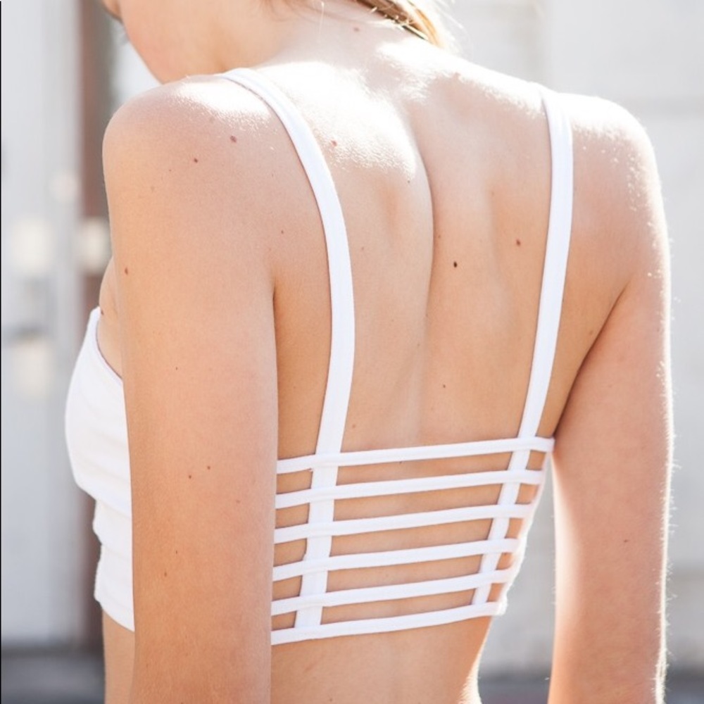 Brandy Melville White Caged Bralette